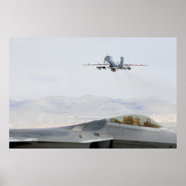 Poster Rôdeur de F-22 Raptor EA-6B (Devant)