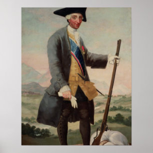 Poster Roi Charles III (1716-88) comme chasseur, 1786/88