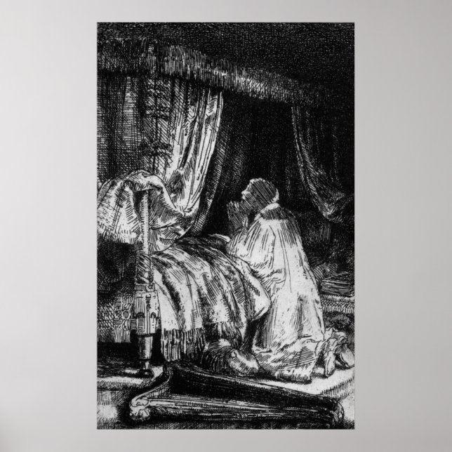 Poster Roi David à la prière, 1652 (Devant)