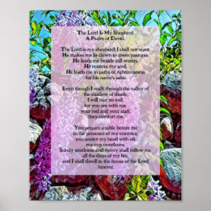 Poster roi de David Psaume 23 citation biblique
