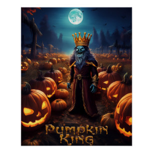 Poster Roi de la Citrouille Ensorcelée d'Halloween