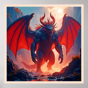 Poster Roi Démon : Art de l'Ombre du Dragon Éternel