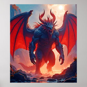Poster Roi Démon : Art de l'Ombre du Dragon Éternel