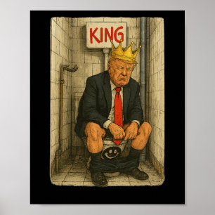 Poster Roi du Trône de Toilette – Œuvre satirique sur Tru