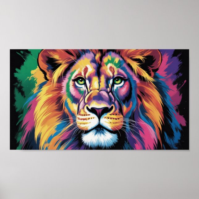 Poster Roi Lion cosmique - Masterpiec psychédélique de la (Devant)