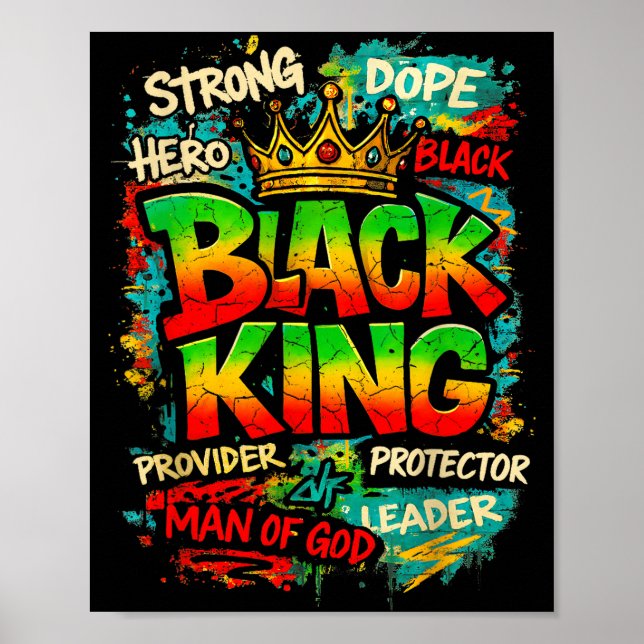 Poster Roi Noir Homme De Dieu Dirigeant Fort Mélanine Noi (Devant)