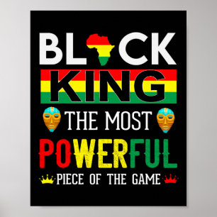 Poster Roi Noir La Pièce La Plus Puissante Du Jeu Hommes