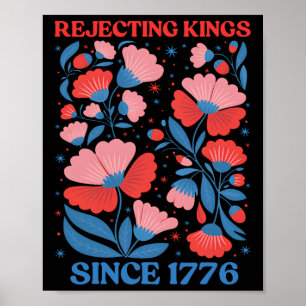 Poster Rois Refusant Rétro Depuis 1776 Femmes Florales Bo