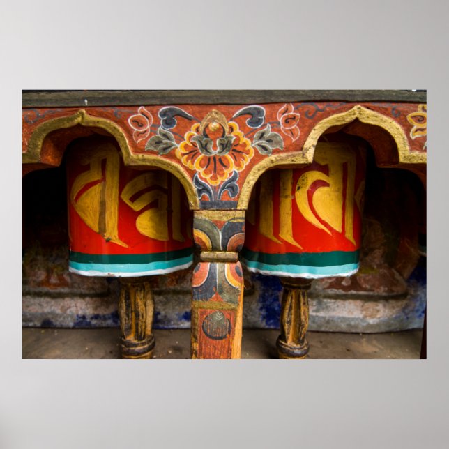 Poster Rôle de prière bouddhiste, bhoutan (Devant)