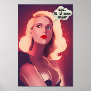 Poster "Roll My Eyes Out Loud" Drôle Pop Art Canvas Post