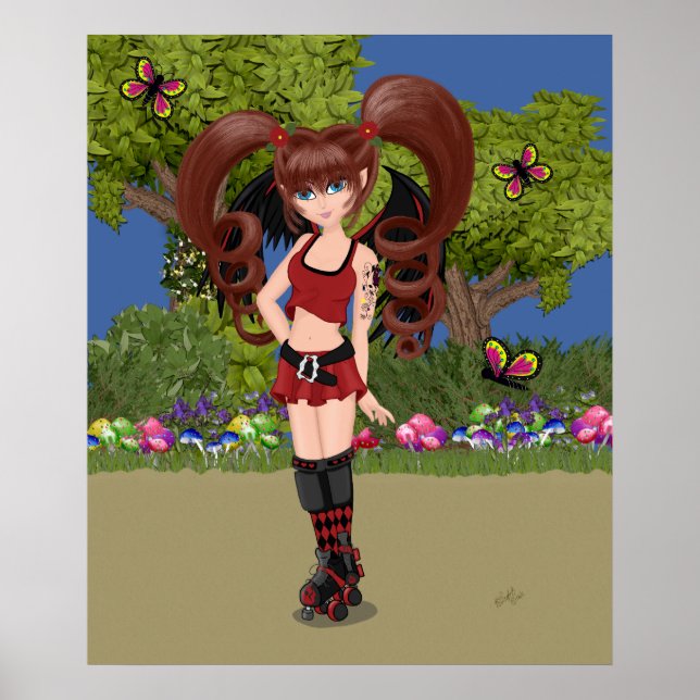 Poster Roller Derby Anime Patinage de fée (Devant)