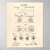 Roller Skate 1879 Art Brevet Vieux Poivre