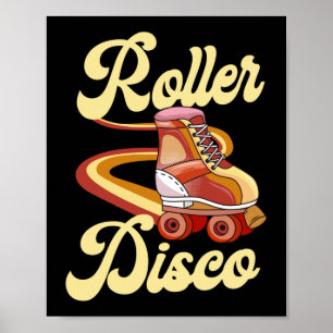 Poster Roller Skating Roller Disco 1970S Retro