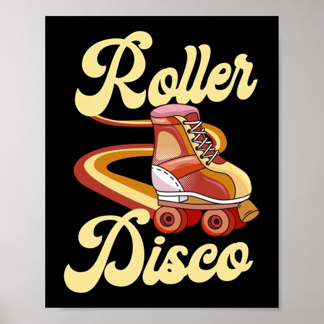 Poster Roller Skating Roller Disco 1970S Retro (Devant)