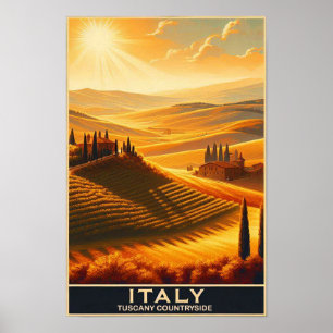 Poster Rolling Hills of Toscane - Vintage voyage