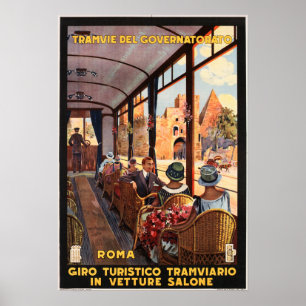 Poster ROMA ITALIE Visites touristiques Tram Italien Trav