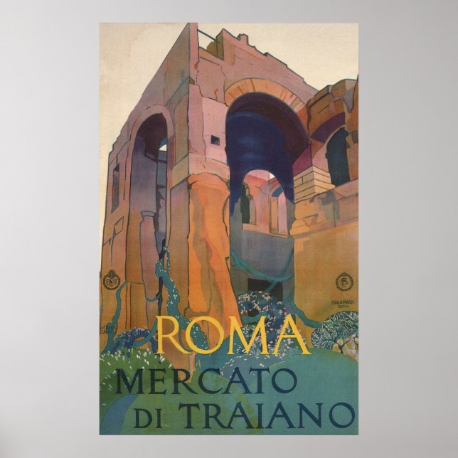 Poster Roma Mercato Di Traiano, Ruines anciennes, Italie  (Devant)
