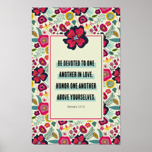 Poster Romains 12:10 Audacieux Floral Abstrait L'un l'aut