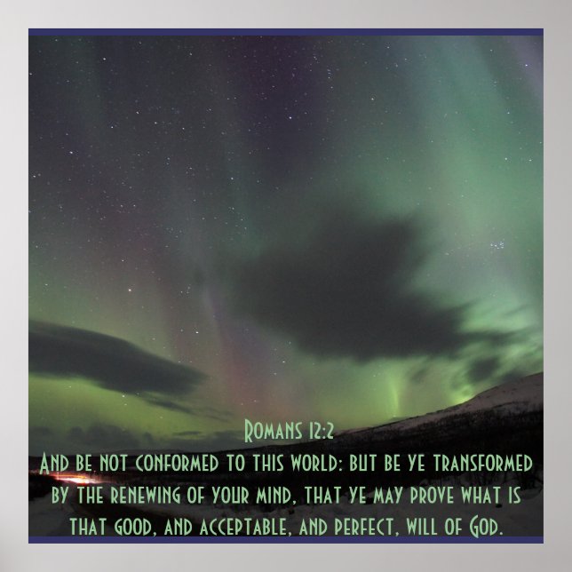Poster Romains 12:2 Inspirationnelle-Bible-Verse Bénédict (Devant)