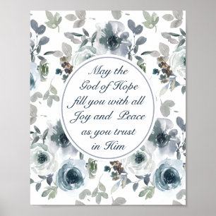 Poster Romains 15:13 Dieu de l'Espoir, Floral