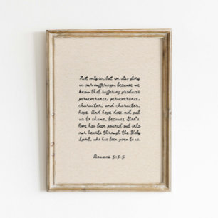 Poster Romains 5:3-5 Version de la Bible