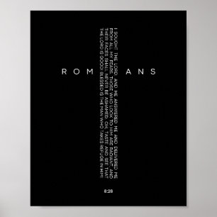 Poster Romains 8:28 Art de la Croix