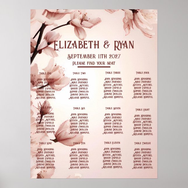 Poster Romance florissante : Un thème Mariage floral (Devant)