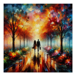 Poster Romance moderne aux couleurs vives