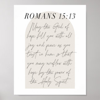 Poster Romans 15:13 Mini Boho Arc Beige Script