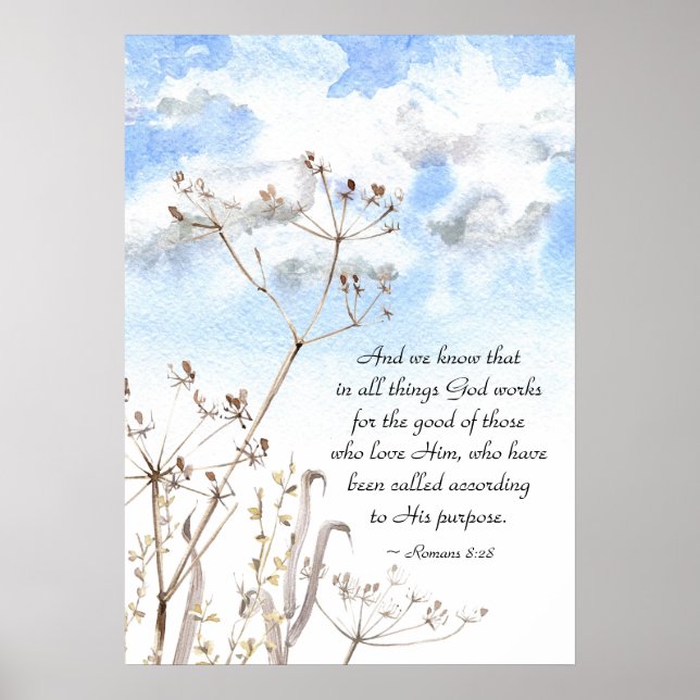 Poster Romans 8:28 All things God works for the good (Devant)
