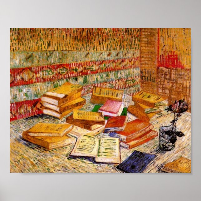 Poster Romans français et un Rose Van Gogh Art (Devant)