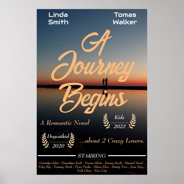 Poster Romantic couple and family movie design (Devant)