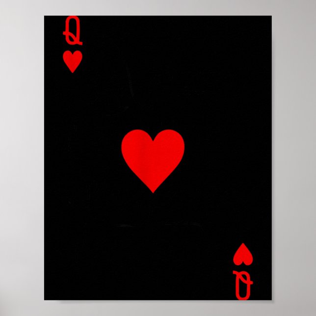 Poster Romantic Couple Kiss Queen Of Hearts Ker Playing C (Devant)