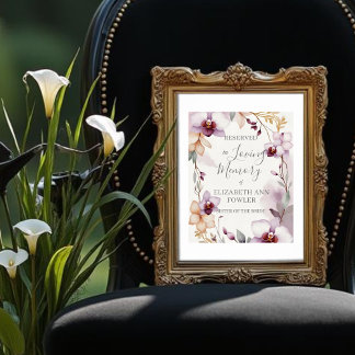Poster Romantic Delicate Floral Orchids Reserved Seat