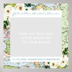 Poster Romantic Floral Carte Voyage Thème Photo Booth Pro