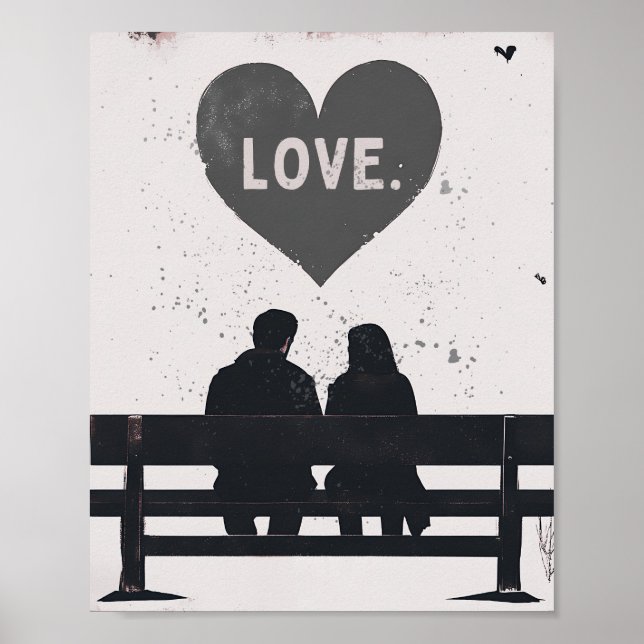Poster Romantique 8x10 Grunge Saint-Valentin Amour (Devant)