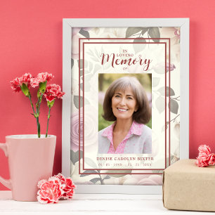 Poster Romantique Floral Vintage effet funéraire Photo