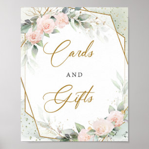 Poster Romantique jardin fleuri or Cartes et Cadeaux sign