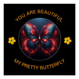 Poster Romantique papillon