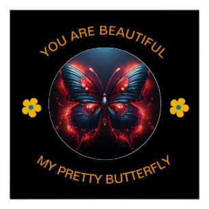 Poster Romantique papillon