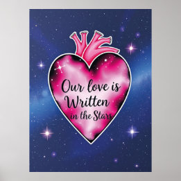 Poster Romantique rose Coeur amour Art Imprimer