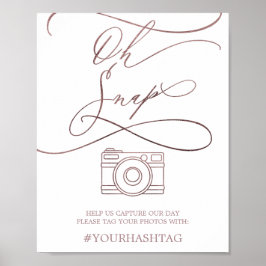 Poster Romantique Rose Gold Calligraphie Oh Snap