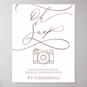 Poster Romantique Rose Gold Calligraphie Oh Snap