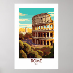Poster Rome Italie célèbres lieux de voyage