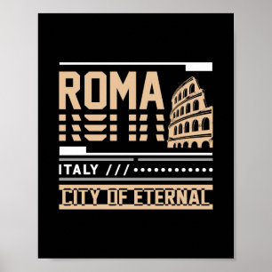Poster Rome Italie Colisée Design de Voyage Rétro Urbain