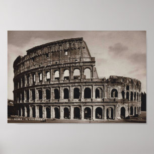 Poster Rome, Italie, Colisée, Vintage