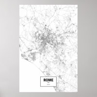 Rome, Italie (noir sur blanc)