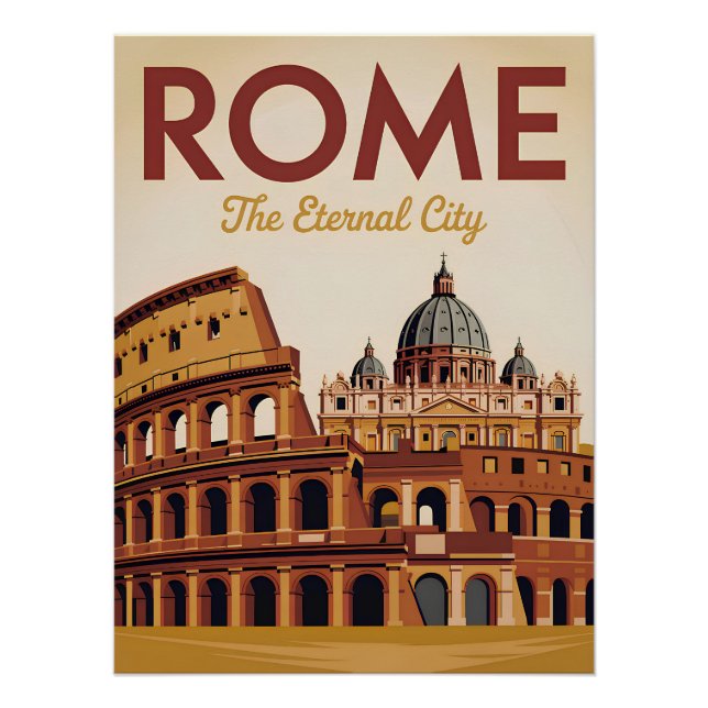 Poster Rome Italie vintage (Devant)