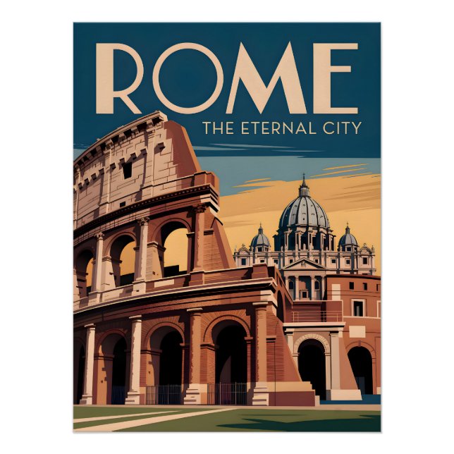 Poster Rome Italy vintage (Devant)