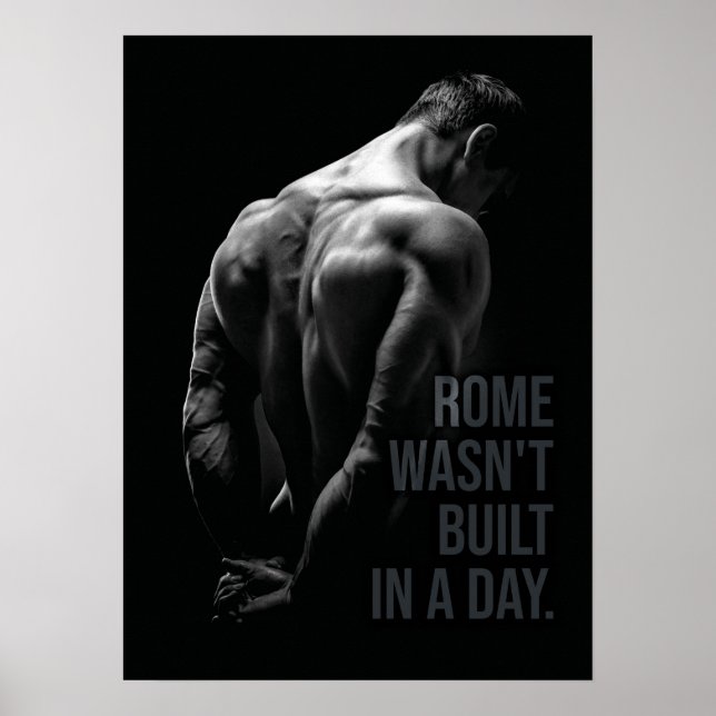 Poster Rome n'a pas été construit dans un jour Gym Motiva (Devant)